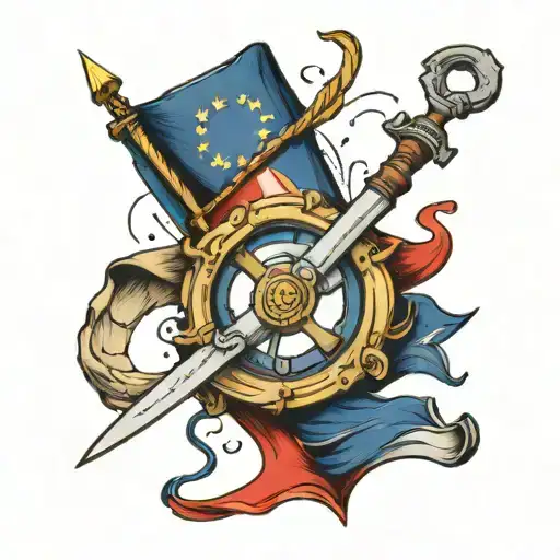 European Union Flag In His Stomach Open Book Sickle And Hammer