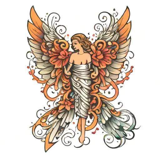 Fireworks With Angel Wings