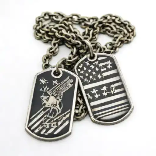 American Flag Dog Tags Army Cbp