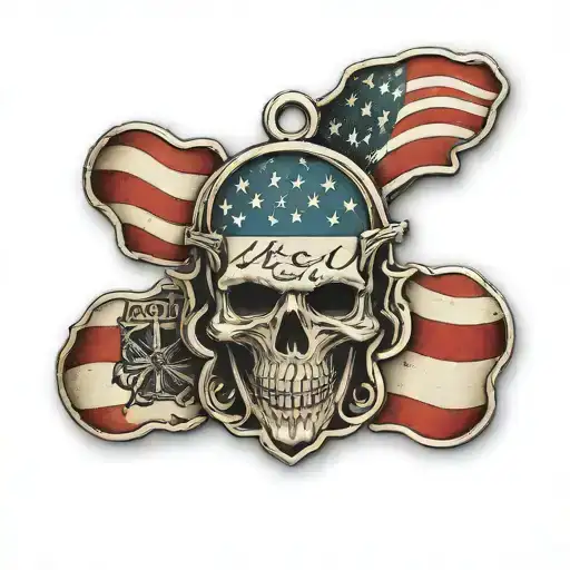 American Flag Dog Tags Army Cbp