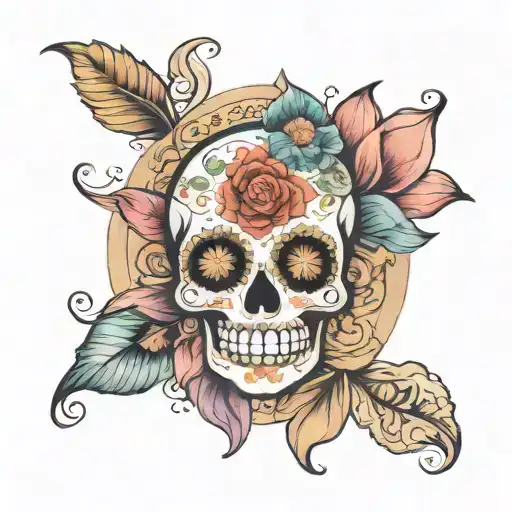 Sugar Skull Boho Medallion Lotus