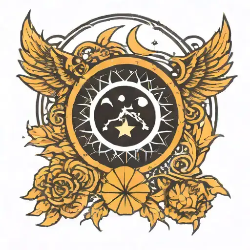 Sleep Token Logo With Sun And Moon Surrounded