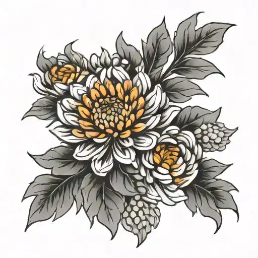 Chrysanthemum Line Art