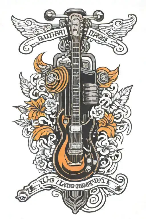 Guitar And Harley Davidson Motorcycle