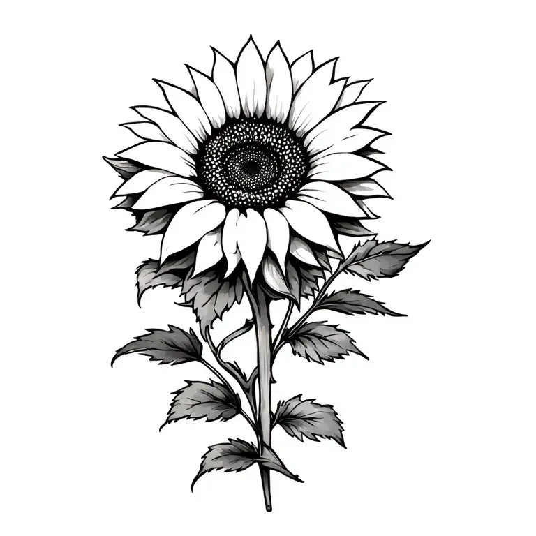 Black White Sunflower