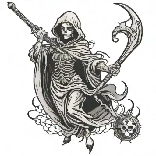 Lady Grim Reaper Pulling Reaching Towards