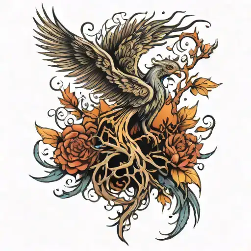 Tree And Phoenix Rising