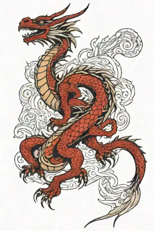 Western Dragon Resting On The Body