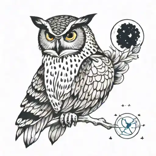 Eagle Owl Moon Constellation Pisces