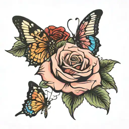 Rose And Butterfly