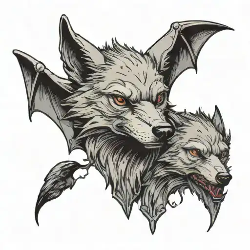 A Bat Holds A Wolf By The Neck