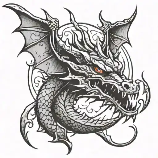 Dragon In The Form Of A Trident