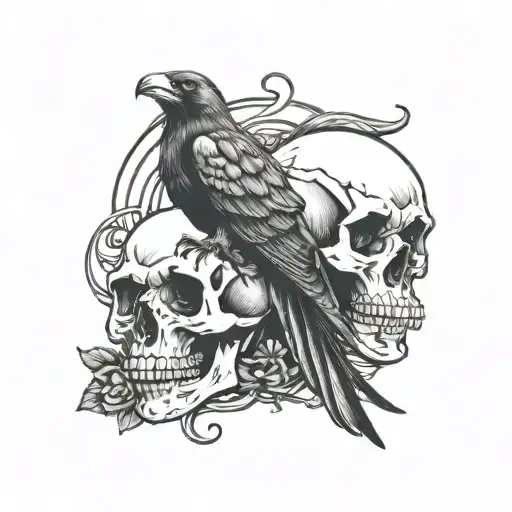 Skull And Crow