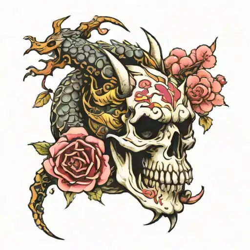 Skull Sakura Dragon