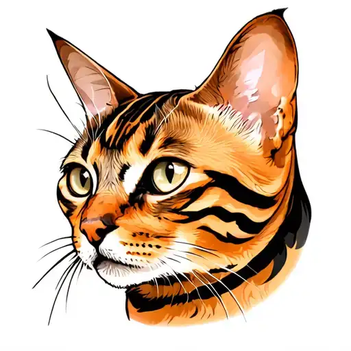 Bengal Cat Side Profile Looking Right Side