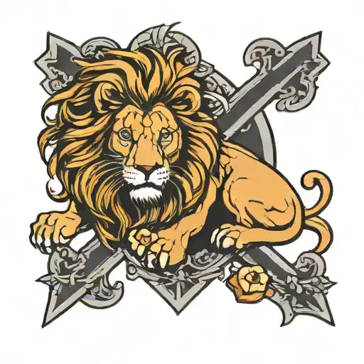 Lion And Cross