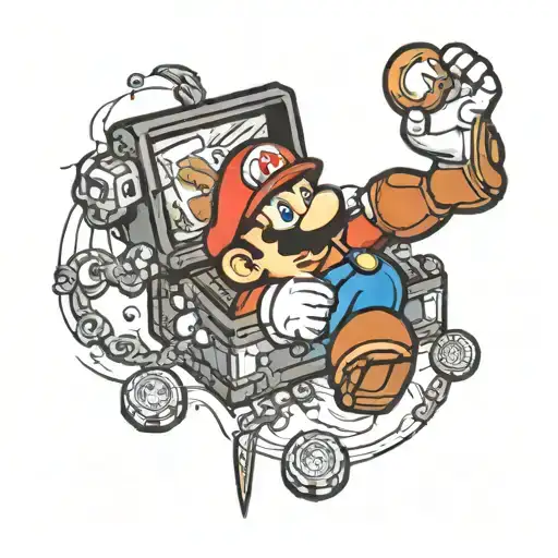 Super Mario Hitting Coin Box