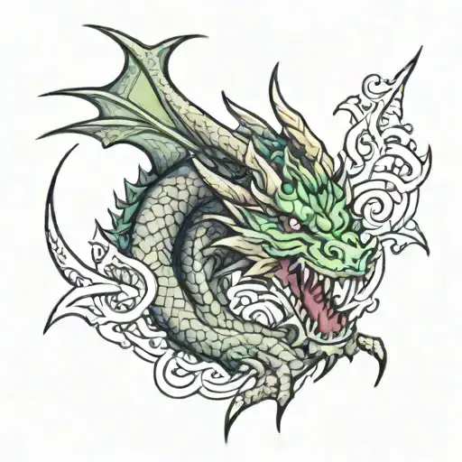 Small Dragin Tattoos Under Bicep