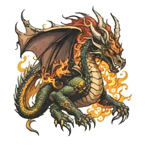 Fae Books Dragon Breathing Fire