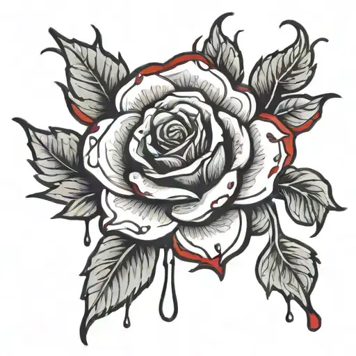 Blood Dripping From Rose