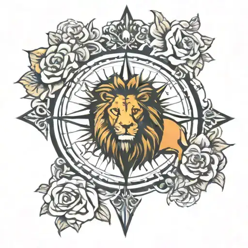 Lion Rose Compass Historic