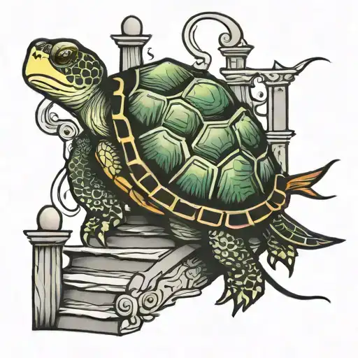 Turtle Climbing Stairs