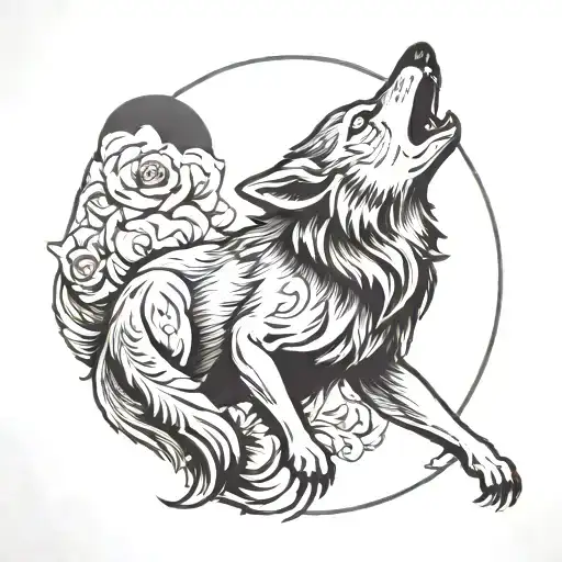 Wolf Howling At Moon