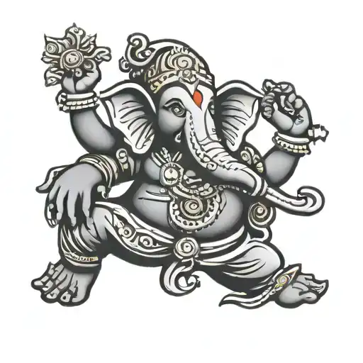 A Very Abstract Drawing Of Hindu God Ganesha