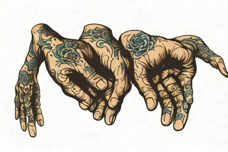 Son And Dad Holding Hands