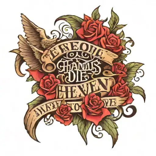 Tattoo Describing The Words Everyone Wants To Go To Heaven But Nobody Wants To Die