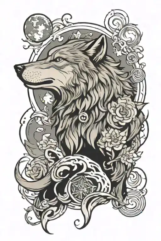 Wolf Howling Moon Made