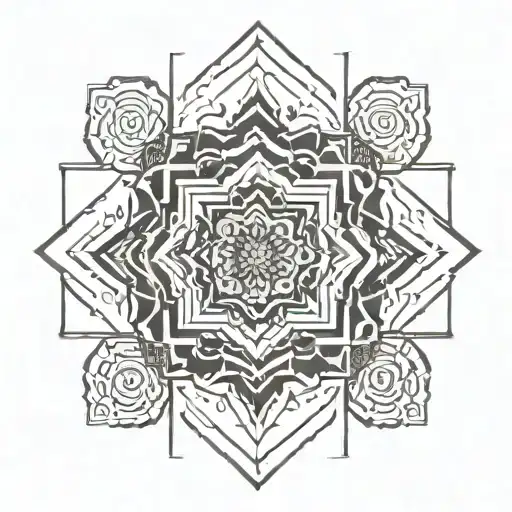 Geometric Mandala Black Band