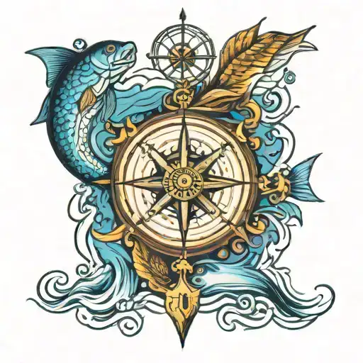 Compass Fish And Water