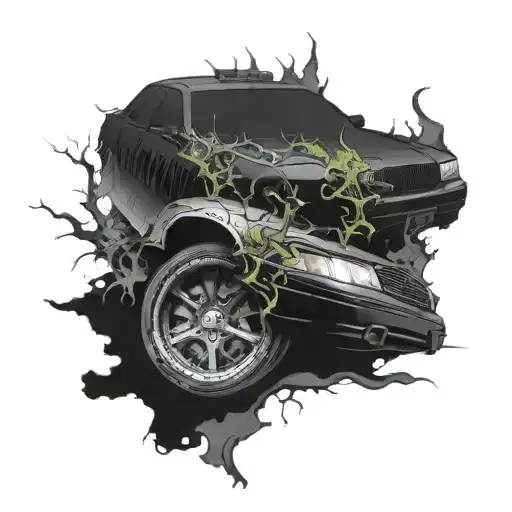 The Downed Crown Victoria P71 Destroyed