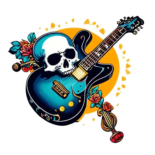 Skull With Guitar