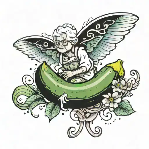 Grandma On A Flying Cucumber