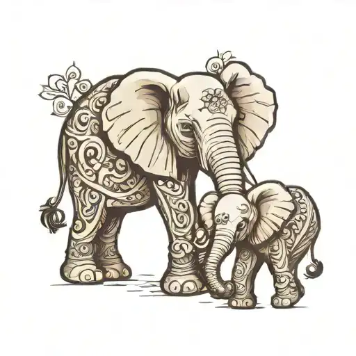 Elephant With Baby Elephant