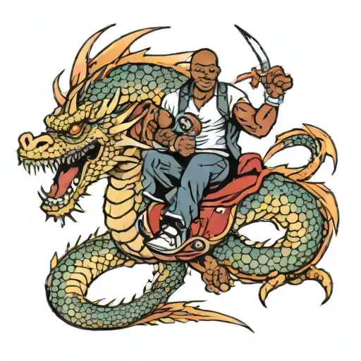 Mike Tyson Riding A Dragon