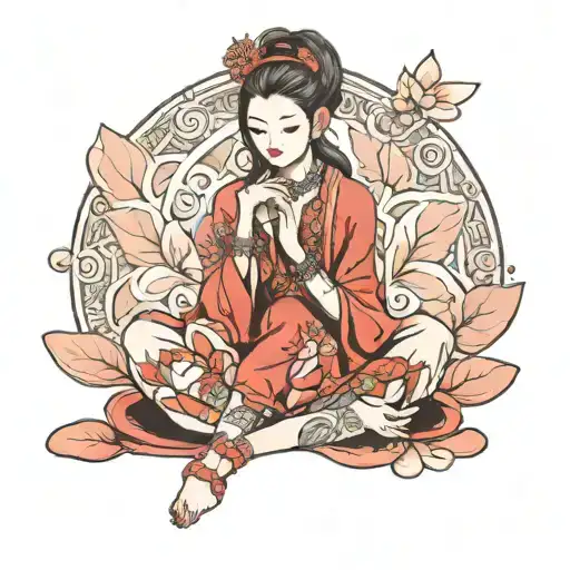 Girl Sit Like Pose Lotus