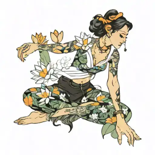 Girl Sit Like Pose Lotus