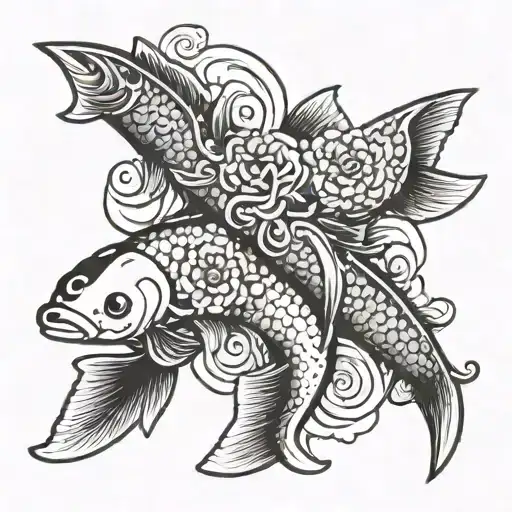 Love And War Peace Letter With Koi Fish Swimming