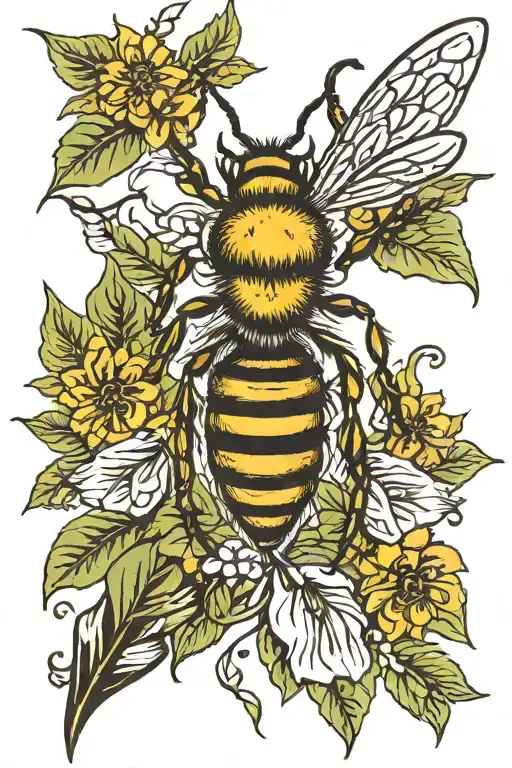 Honey Bee Tree Trident Monstra Leaf Intertwined