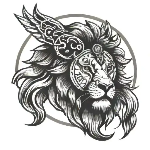 Lion Spartan Clock Face