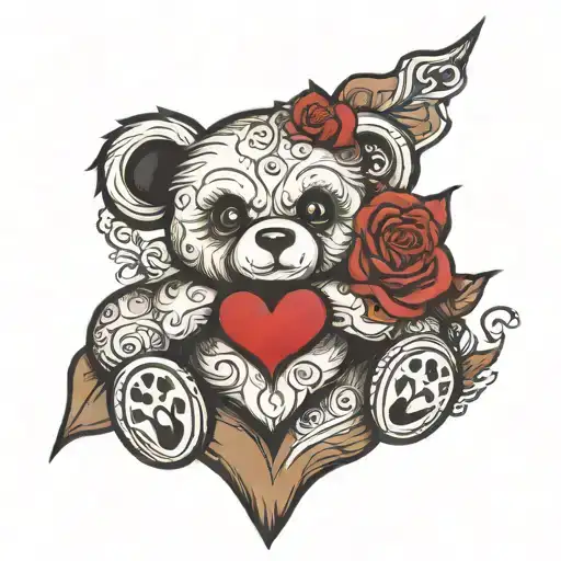 Teddy Bear Holding Hart With Chantella In The Hart