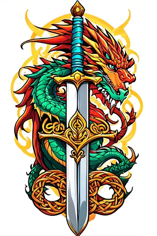 Celtic Dragon And Sword