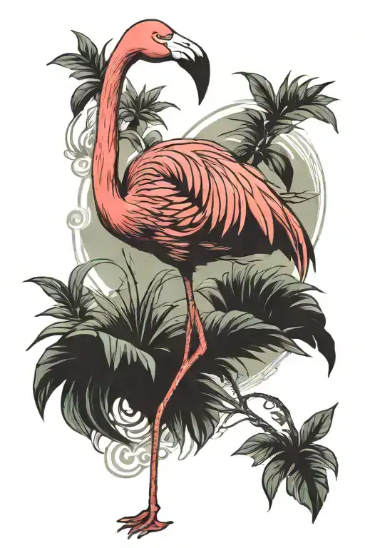 Flamingo Standing On One Leg