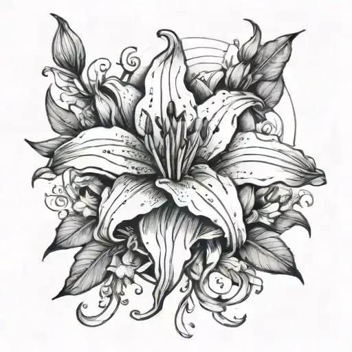 Lily And Saturn Sketch With Faith