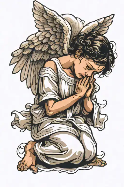 Angel Praying And Crying