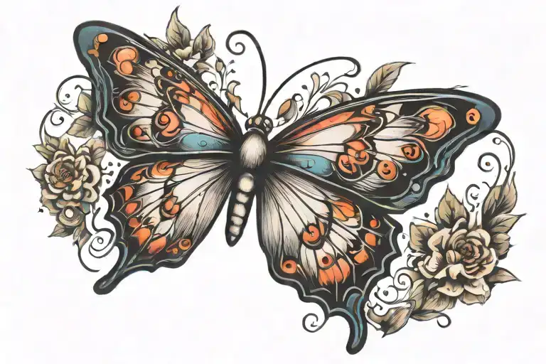 Butterfly Wings With Cat Eyes Staring Intensely