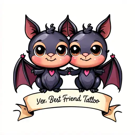 Two Cute Bats That Are Best Friends